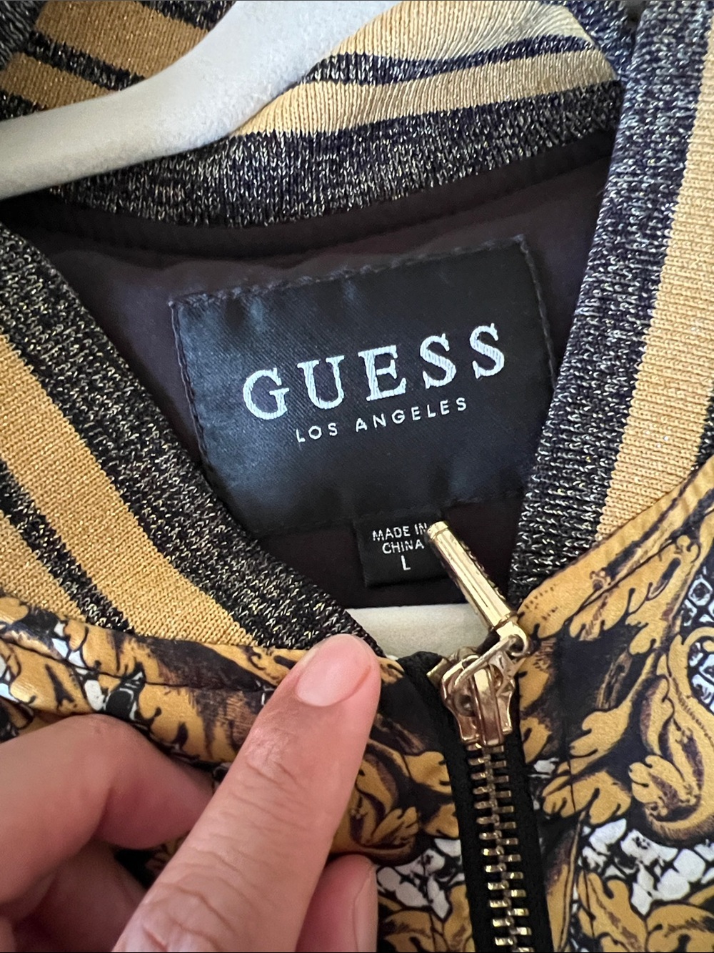 GUESS Rae Baroque Snake Print Bomber Jacket - Picture 2 of 4